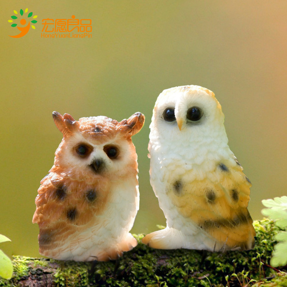 Owl Hand-made Small Ornaments Artificial Handmade Resin Crafts Large Micro-landscape Potted Plant Fleshy Decorative Landscaping