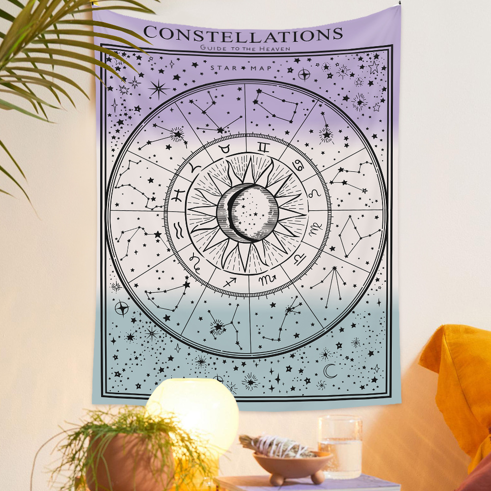 Bohemian Contrast Color Constellations Decoration Background Wall Cloth Tapestry Wholesale Nihaojewelry display picture 2
