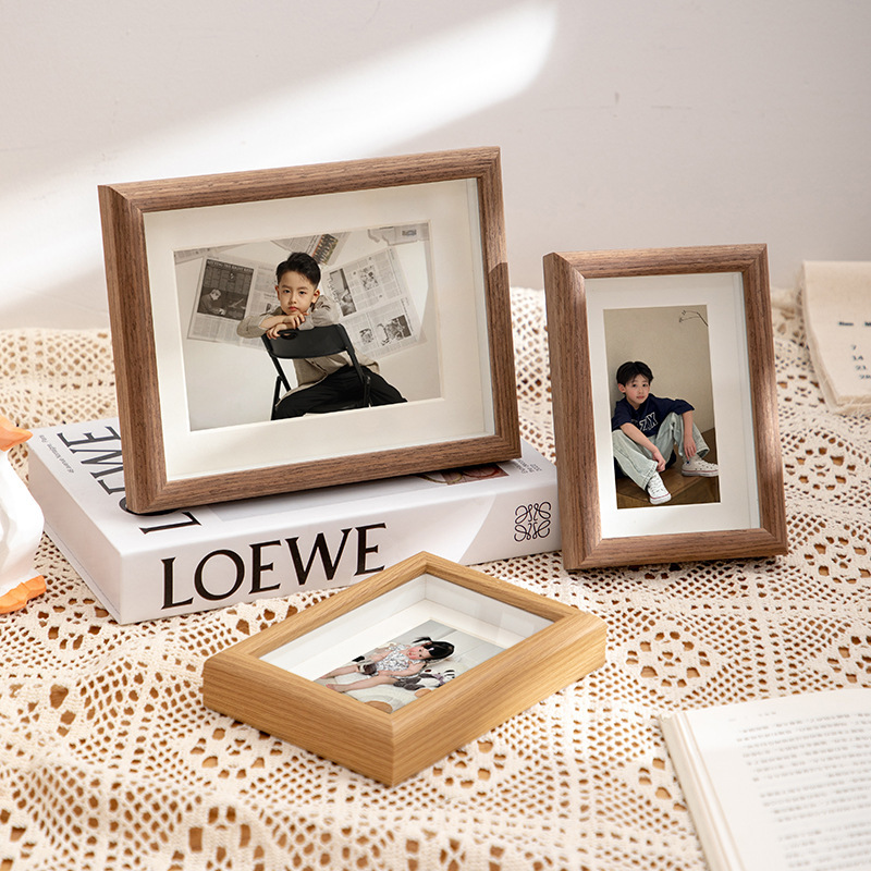 Hollow three-dimensional photo frame pendulum solid wood high-quality picture frame wall 6 6 7 7 8 inch custom diy empty frame