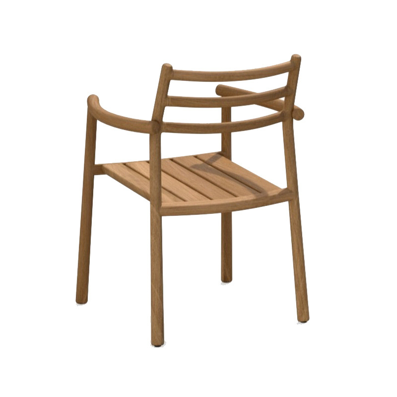 Mesa y silla de teca al aire libre nórdica patio jardín villa silla de comedor de madera maciza diseñador al aire libre muebles de hotel terraza
