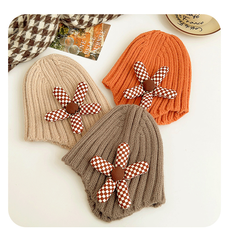 Muchachas Dulce Flor Jacquard Gorro De Lana display picture 3