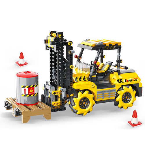 Mechanical gear educational kit compatible with LEGO small-brick building blocks—perfect as a boxed gift for kids, offering an engaging assembly and puzzle-solving toy experience.