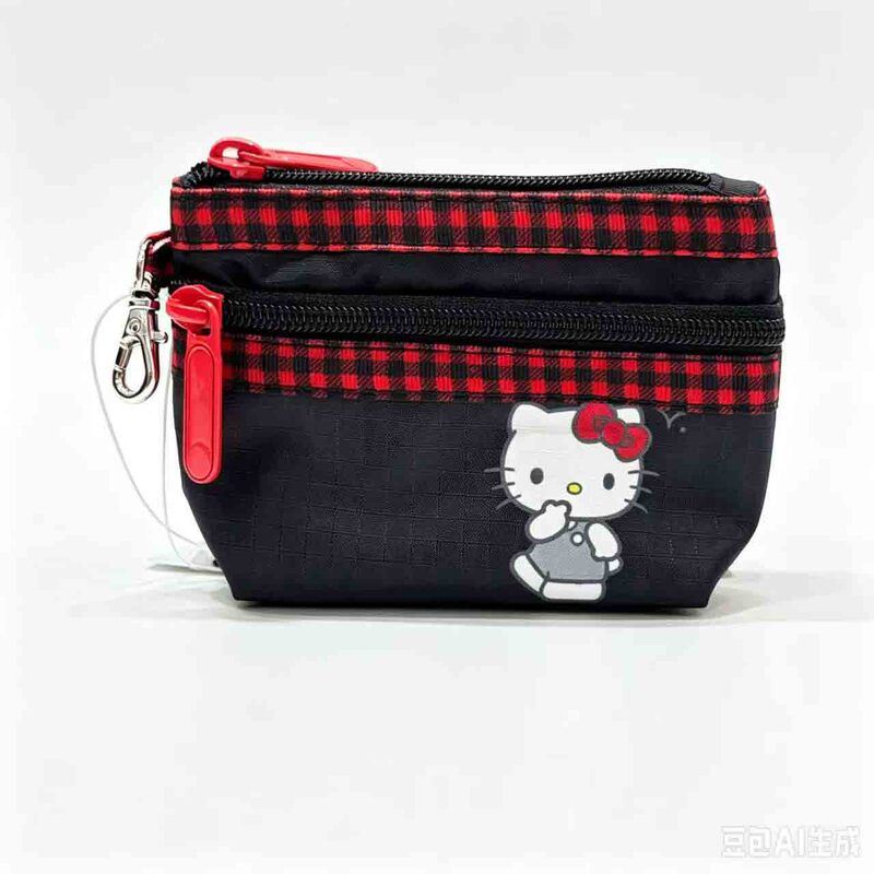 Cute Cartoon Pattern Nylon Waterproof Card Holder with Double Zipper Large Capacity Key Coin Purse Cute Cartoon Pattern Nylon Waterproof Card Holder with Double Zipper Large Capacity Key Coin Purse
