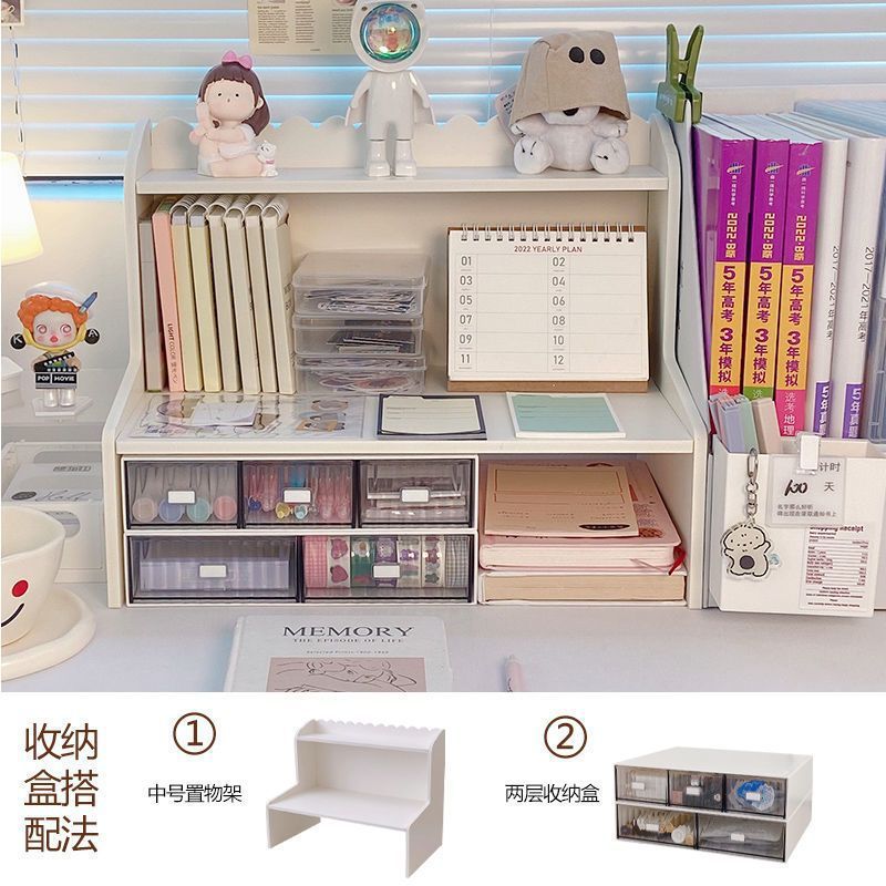 デスクトップコーナー収納ラック学生寮文具化粧品デスクワークステーション改修三角形多層収納本棚|undefined