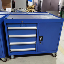 苏州定制重型工位车四抽屉带门移动柜多层带轮铁皮柜有刹车