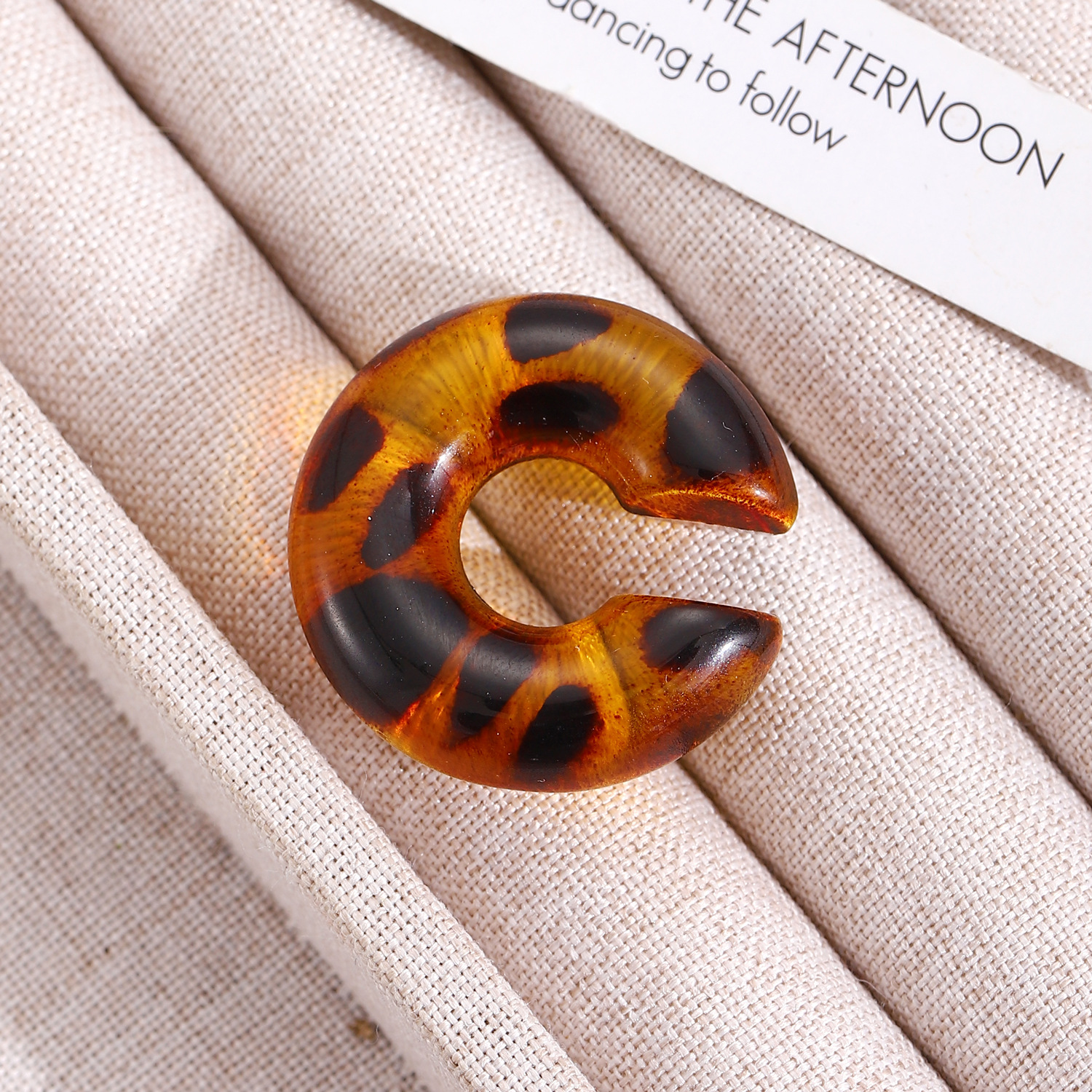 Casual, Daily, Date Occasion CCB, Resin Material 1 Piece 1 Set Vintage Style Classic Style C Shape Star Leopard Plating CCB Resin Ear Cuffs Earrings Ear Studs