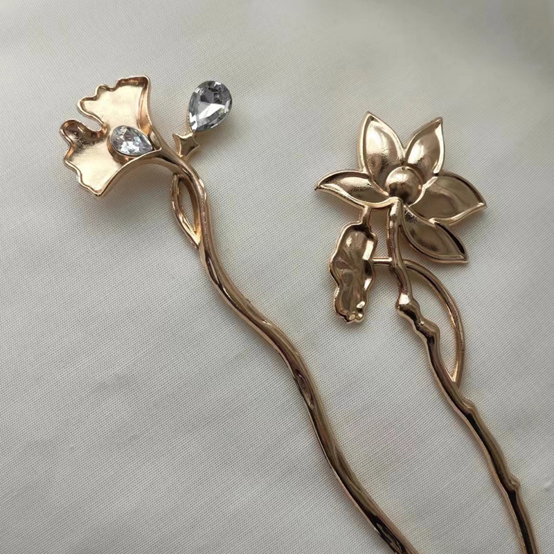 Jiaxiang de alta calidad pinzas de pelo de lótus material de paquete Ginkgo biloba pinzas de pelo de lótus pinzas de pelo de ropa china