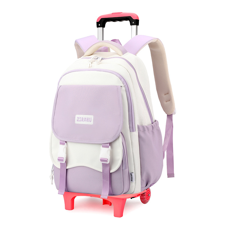 2024 nueva mochila de tirón para niños estudiantes de primaria de gran capacidad estudiantes de secundaria	Bolsa escolar Trolley