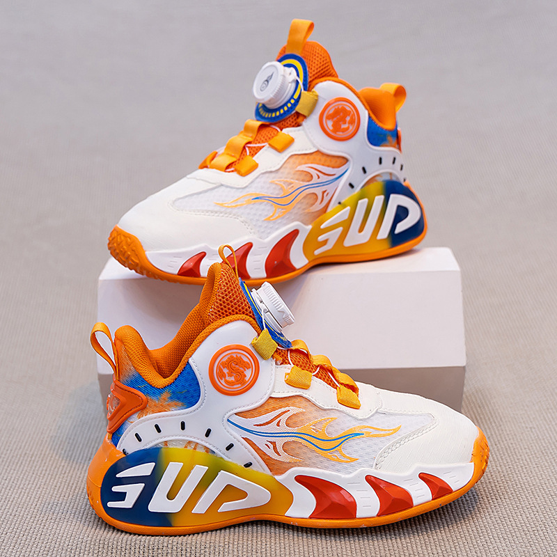 Children's Sports Shoes, Boys' and Girls' Basketball Shoes, Spring and Autumn New Breathable Boys' Mesh Shoes, Lightweight Soft-Soled Casual Kidsren's Shoes