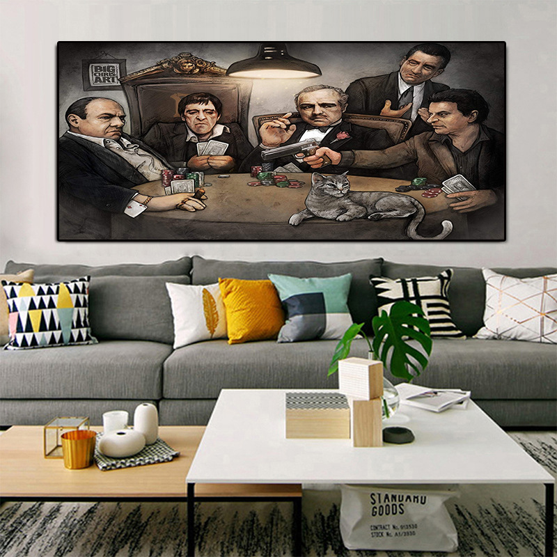 Modern movie painting gangster canvas painting mural poster wall art bedroom living room modern decoration 3