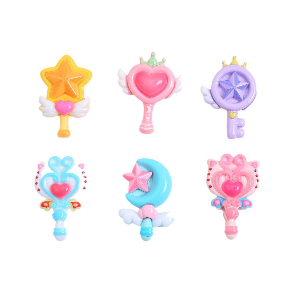 大きいサイズのアンドロメダの棒の漫画のクリームのゴムのdiyの手作りのヘアピンの冷蔵庫は材料の樹脂の部品を貼って卸売りします。