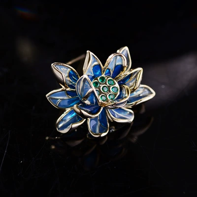 Enamel Zircon Brooch Chinese: Yaxa sancaqları