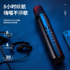 新款车载FM无线话筒直播蓝牙一体音响麦克风家用 K歌娱乐唱歌话筒
