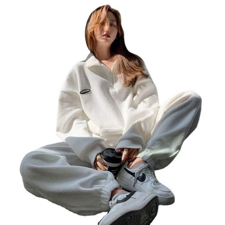Женский Oversized осенний костюм, японский стиль набор, простой элегантный дизайн, размеры S–XL