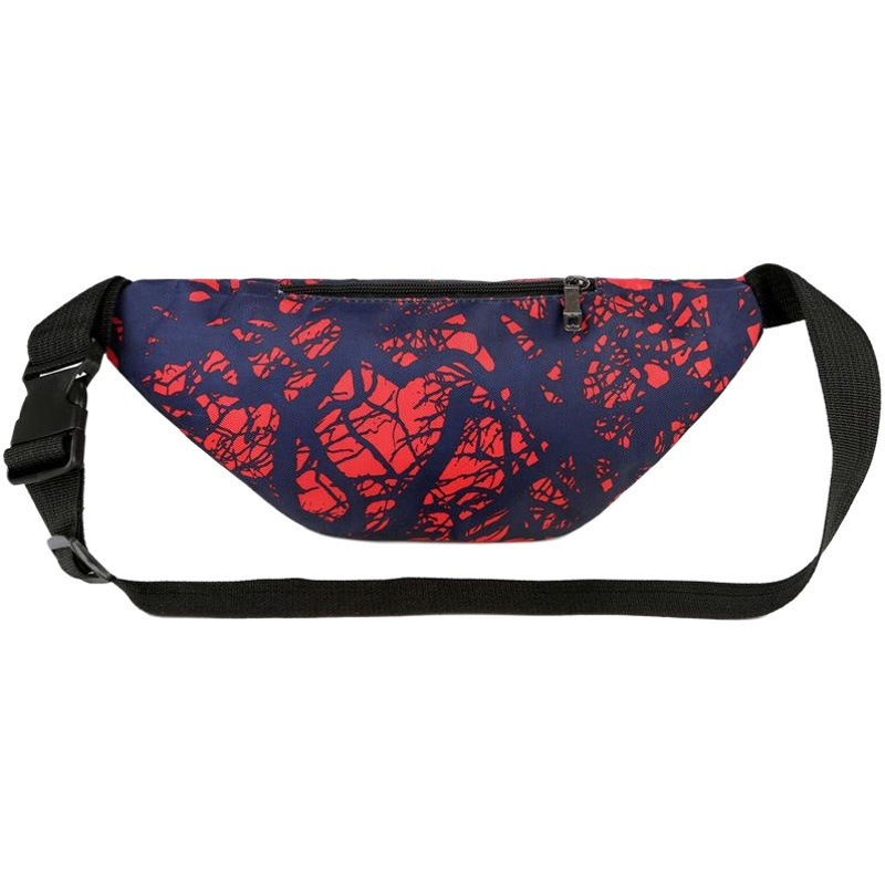 Casual Sports Waist Bag Oxford Cloth Water-Repellent Men's and Women's Printed Diagonal Chest Bag Outdoor Portable Mobile Phone Bag Lightweight