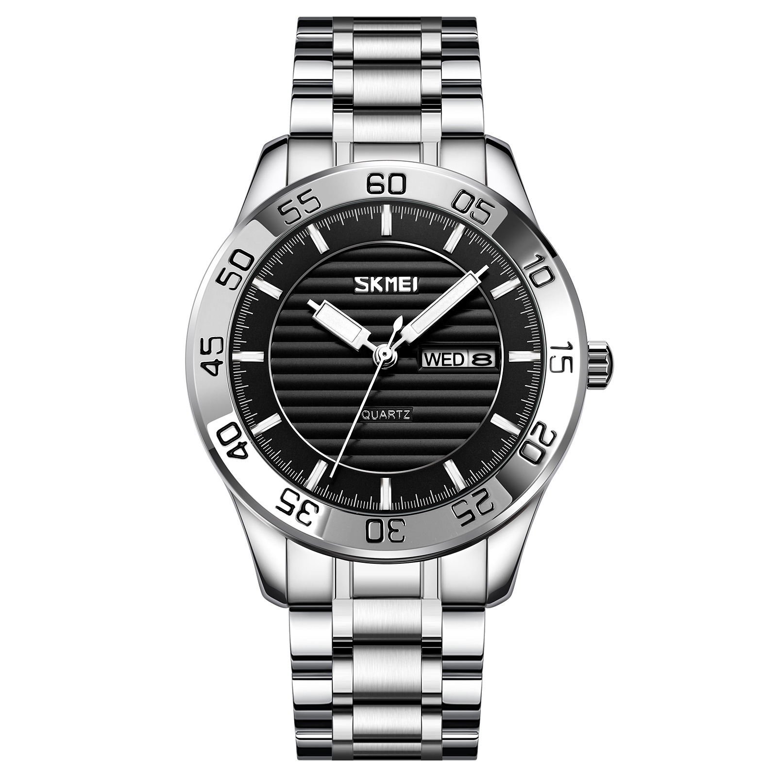Momento de acero sólido reloj de hombre calendario de ventas calientes transfronterizas reloj de negocios reloj de cuarzo impermeable comercio exterior al por mayor