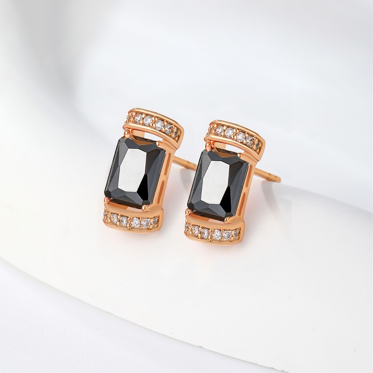 Pendientes Geométricos Simples de la Serie de Piedras Preciosas Coloridas de Xuping Jewelry para Mujer, Pendientes Cuadrados Retro Modernos