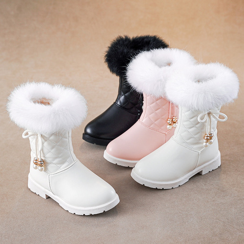 Girls' Boots—Autumn and Winter New Arrival, Korean Style, Thickened and Warm for Older Children, Princess Boots, Cotton Boots, Kids' Snow Boots