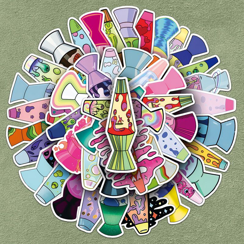 50 Lava Lamp Lava Lite Stickers Creative DIY Graffiti Waterproof Decorative Hand Account Phone Case Stickers Wholesale