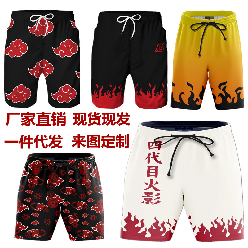 Fire Shadow 3D digital printing men's holiday beach pants cross-border hot summer new casual sports shorts wholesale