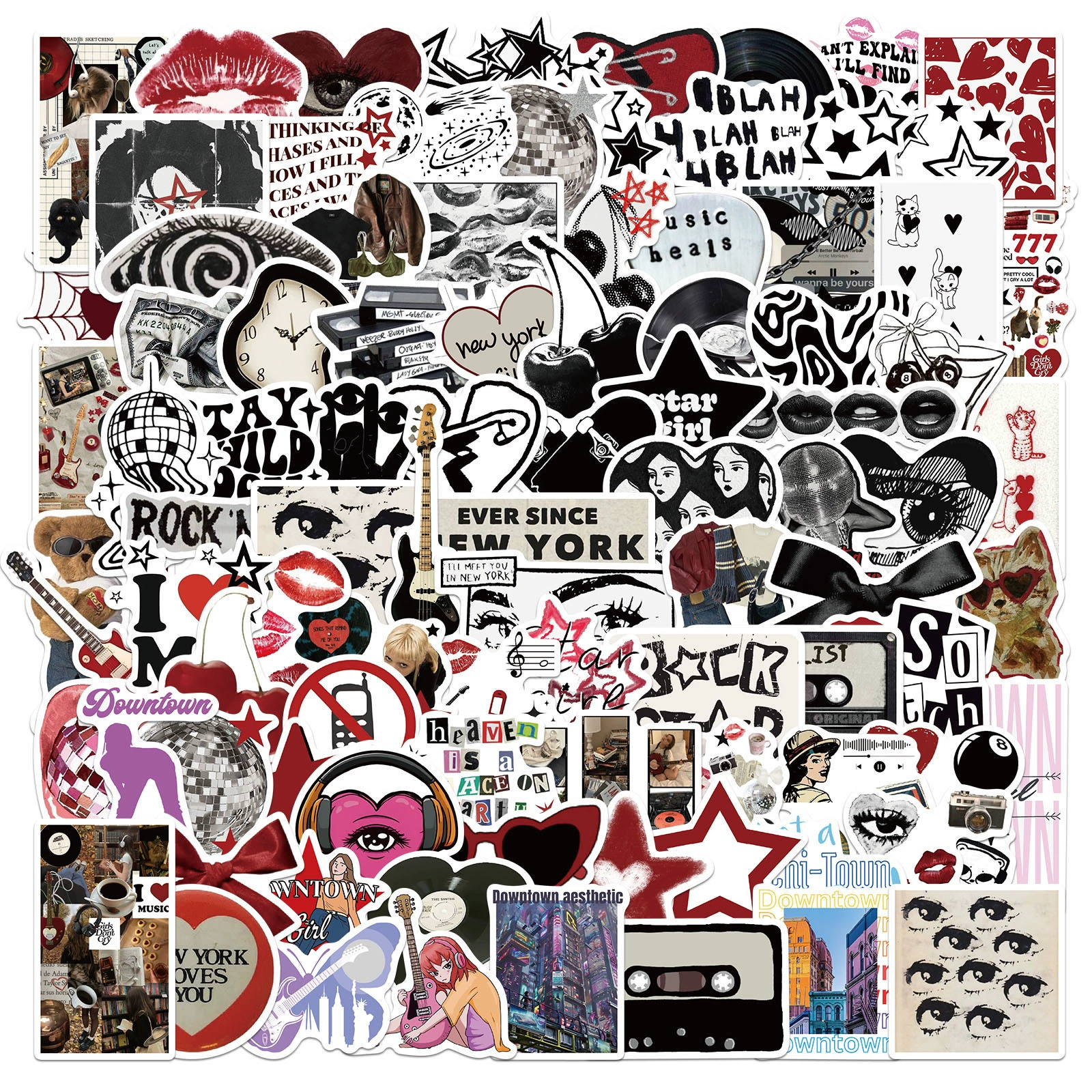 100 Downtown Y2K Girls граффити наклейки ретро декоративные наклейки DIY ручной счет ноутбук стакан для воды