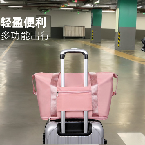 Portable Women's Single Shoulder Bag Yoga Bag with Large Capacity Expandable Layer, Oxford Cloth, Dry Wet Separation, Handheld Cross-border Sports Bag