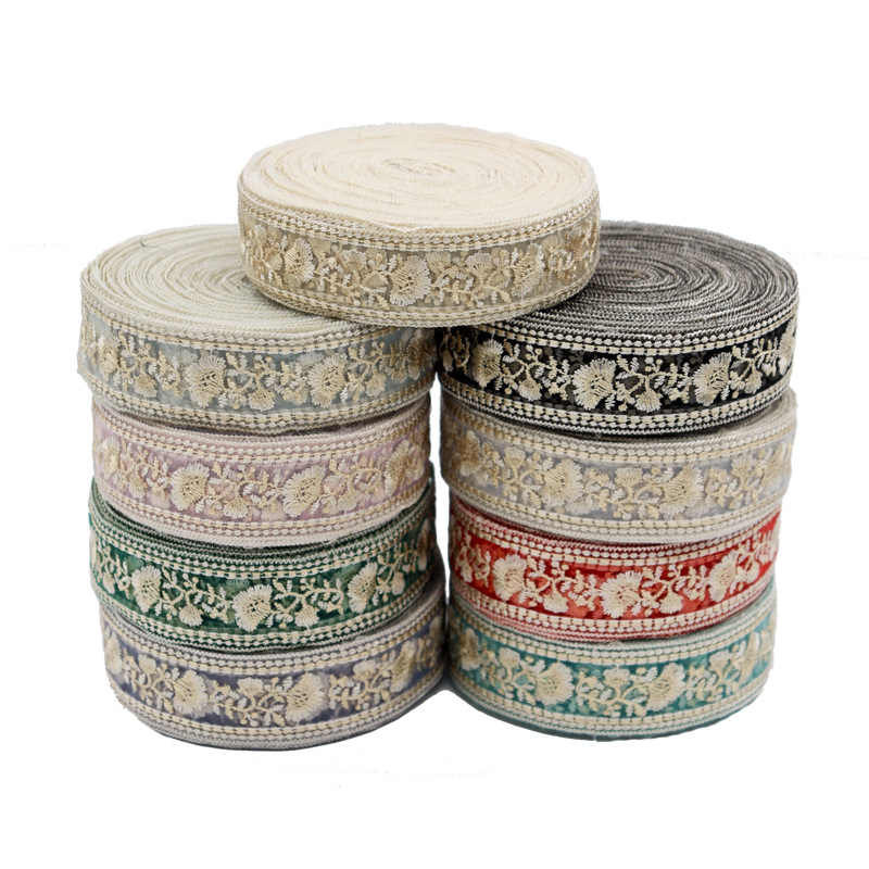 3CM民族風刺繍レース補助材料レース刺繍真珠リボン服装漢服バッグアクセサリーDIY卸売り