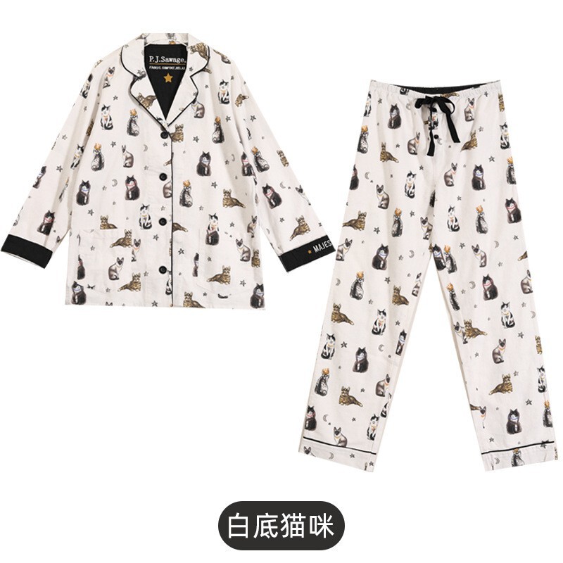 PJSawage秋冬保暖加厚磨毛家居服睡衣套装 轻柔棉质女士月子服pjs|undefined
