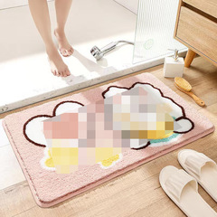 Cute Animal Fleece Bath Mat Absorbent Mat Imitating Cashmere Anti-Slip Quick Dry Rugs Bathroom Toilet Door Foot Mat