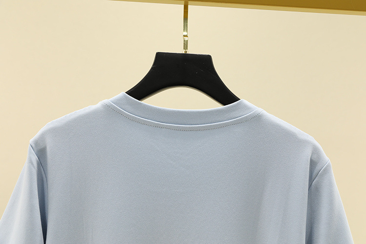 rose embroidery slim t-shirt NSAM36895