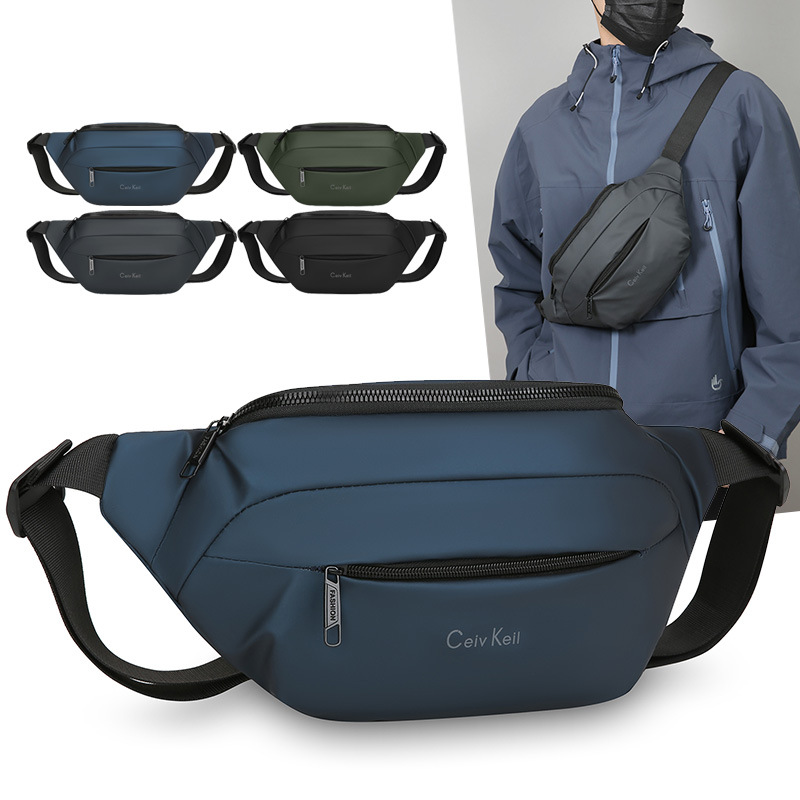 New Trendy Men's Waist Bag, Fashionable and Simple Chest Bag, Outdoor Sports Crossbody Bag, Water-Resistant Portable Mobile Phone Bag