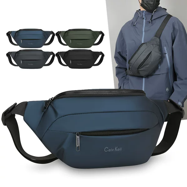 New Trendy Men's Waist Bag, Fashionable and Simple Chest Bag, Outdoor Sports Crossbody Bag, Water-Resistant Portable Mobile Phone Bag