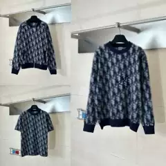 Correct Version 26Ss Autumn and Winter New Dijia Oulibe All-Over Jacquard Wool Blend Crew Neck Knitwear for Men and Women