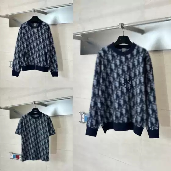 Correct Version 26Ss Autumn and Winter New Dijia Oulibe All-Over Jacquard Wool Blend Crew Neck Knitwear for Men and Women