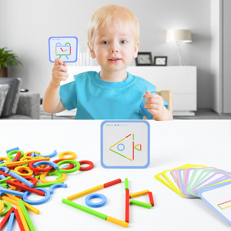 Niños creativos anillo palo puzzle juego de puzzle puzzle infantil puzzle gráfico juguetes de madera al por mayor image 5
