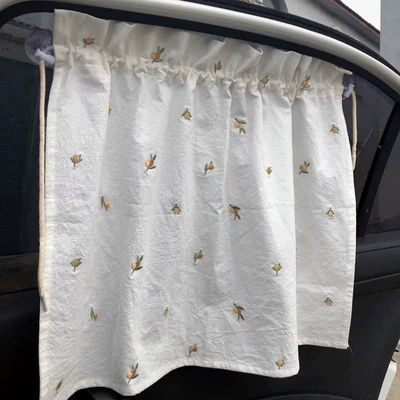 Style Cherry Embroidery Children's Car, Car curtains