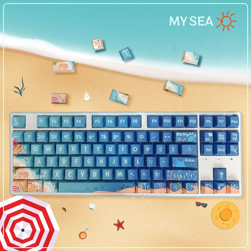 My Sea Gradient Color Original Height Pbt Original Keycap Five-Sided Sublimation Blackout Customization