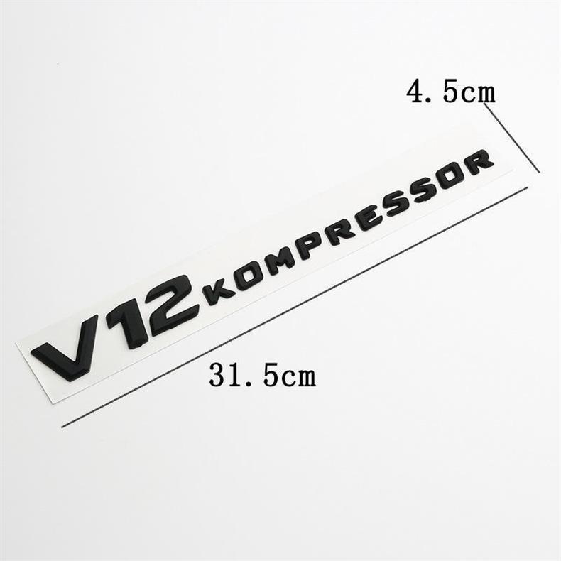 Suitable for Mercedes-Benz V12 BITURBO car emblems, V8 KOMPRESSOR turbocharger emblems, and side fender emblems