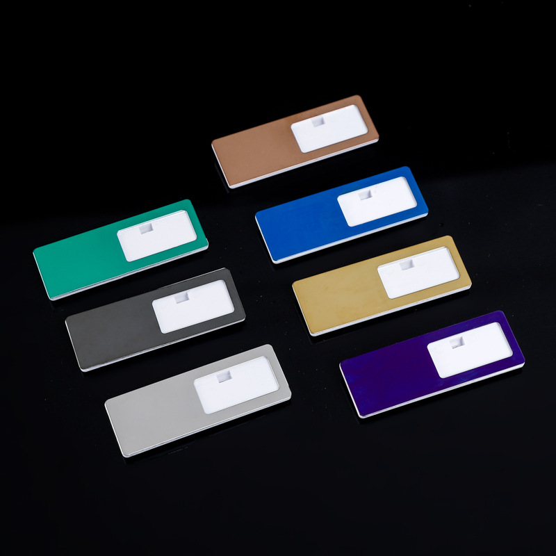 现货空白面板不锈钢胸针胸牌激光雕刻姓名牌镜面徽章工号牌批发