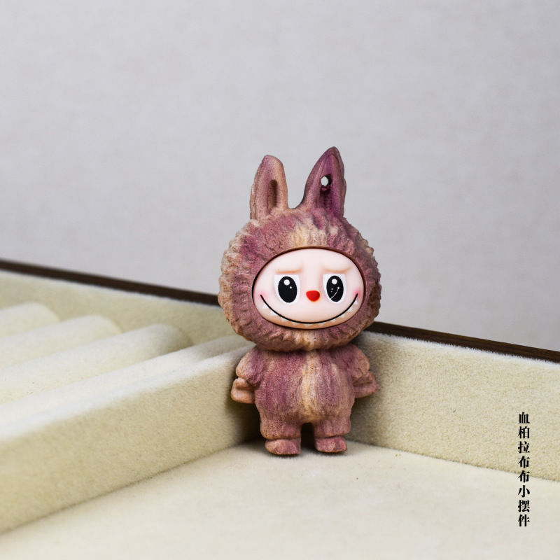 無垢材彫刻漫画かわいいエルフラブブ DIY 手作りオフィスデスクトップハンドクラフト装飾品|undefined