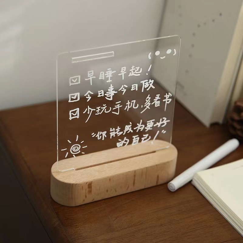 Calendario luminoso puede escribir acrílico calendario base al por mayor calendario de madera calendario personalizado calendario mensual