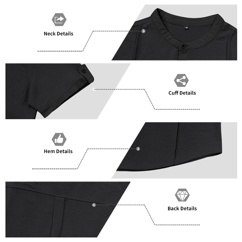 Men's Casual Henley Short Sleeve T-Shirt And Shorts Set Comfort-Focused Polyester Design for Summer_viptrois.com