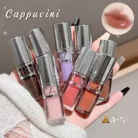 CAPPUVINI Увлажняющий сверкающий увеличивающий объем блеск для губ Увлажняющий стеклянный пухлый блеск для губ Стойкий макияж Водянистое зеркало Студенческое желейное средство для губ