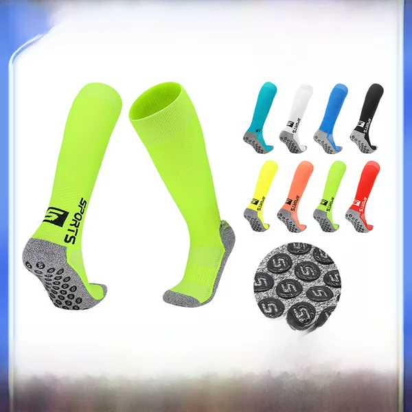 Professional football socks game training socks men's sweat absorbent deodorant socks children towel bottom silicone anti-slip socks wholesale
