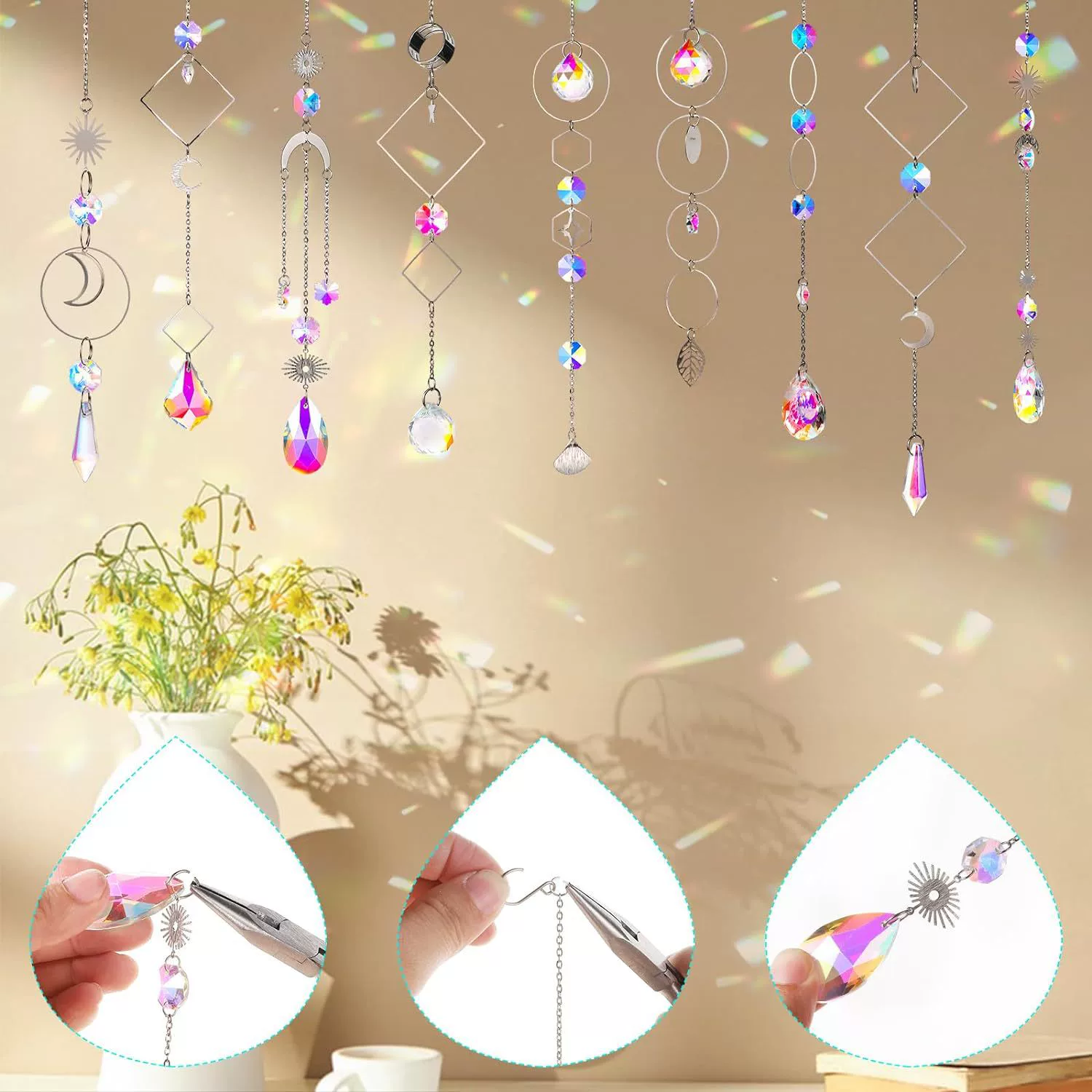 Crystal Material 1 Set Crystal Water Droplets Pendant