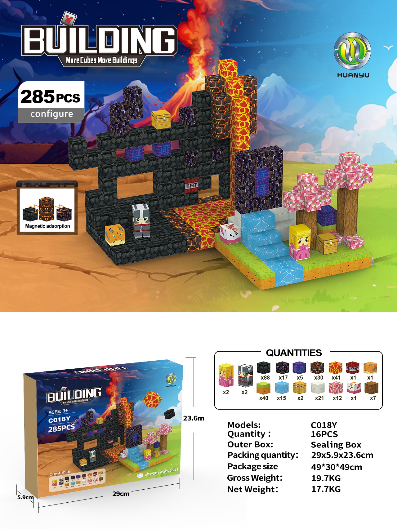 Transfronterizos Amazon My Blocks World Magnetic Block Set Puzzles Magnetic Cuadrados Juguetes Bosque Original