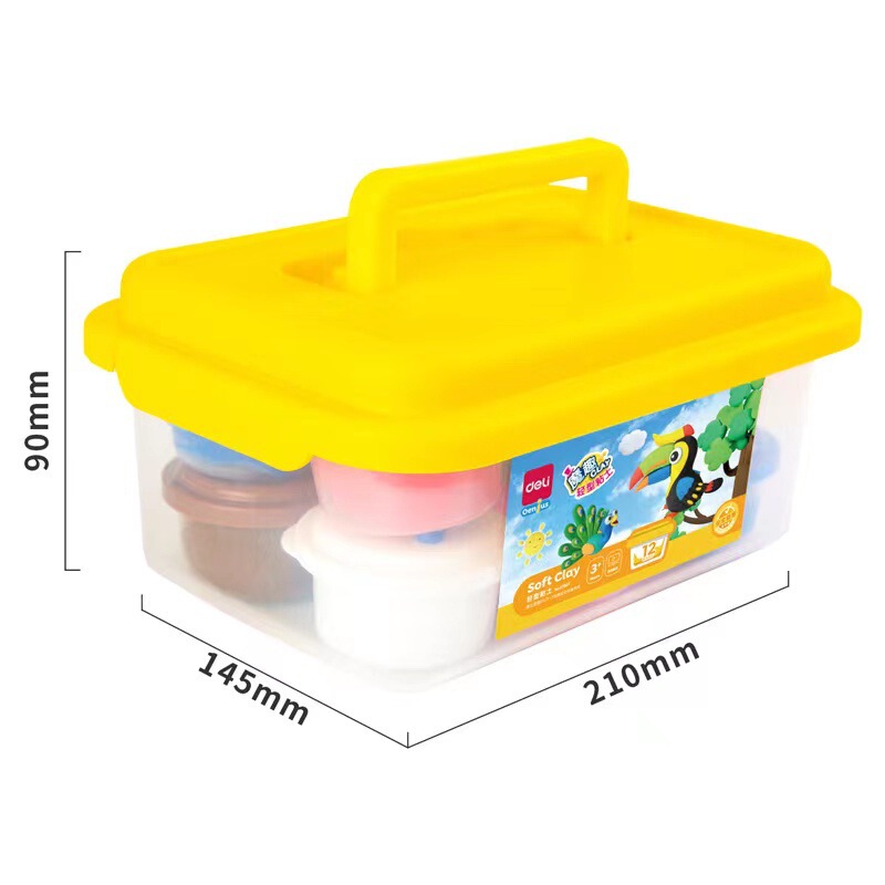 デリ 67847 文具粘土 子供用絵の具セット おもちゃ粘土 箱入り 軽量粘土 12色 2436|undefined