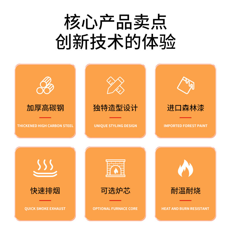 批发悬挂式壁炉真火木柴圆形玻璃取暖器家用别墅室内新款柴火壁炉