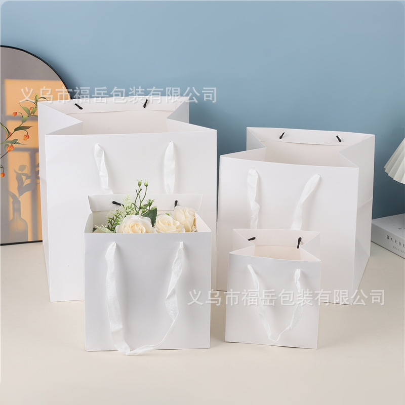 Square Handbag, Flower Packaging Bag, Kraft Paper Gift Bag, Square Bottom Cake Bag, Large Thickeneded Gift Bag