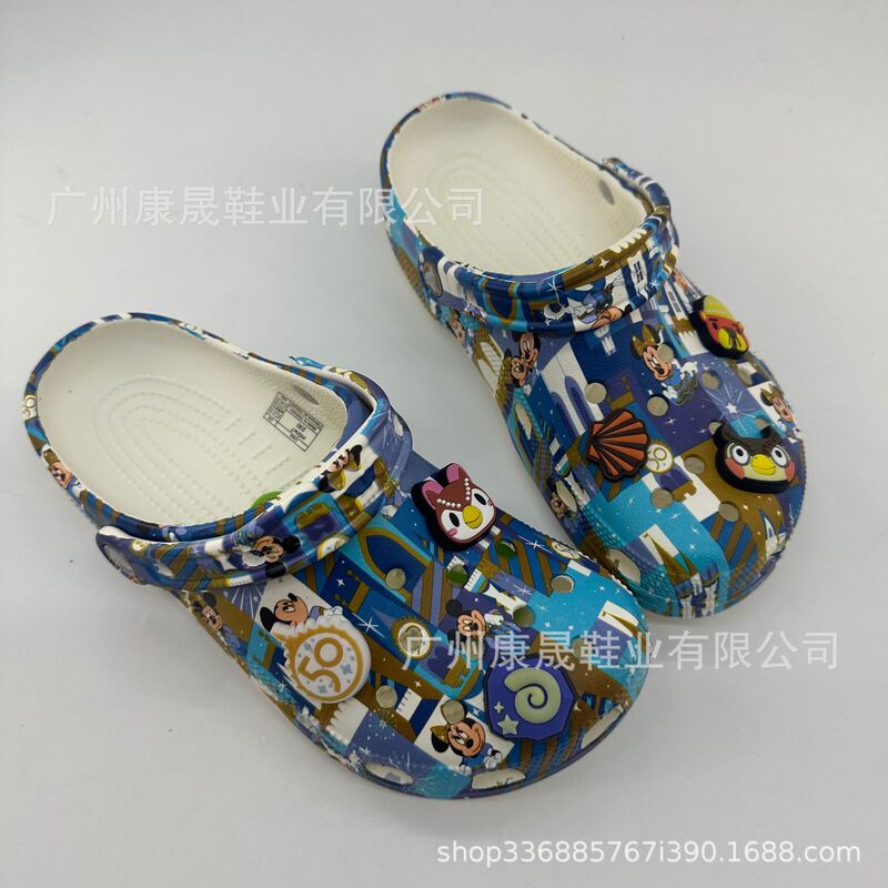 Corss26 New Model Mickey Disney Cartoon Cute Print Anniversary Outdoor Non-Slip Wear-Resistant Clogs